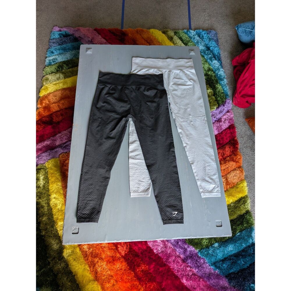 Gymshark Seamless Leggings Bundle – Black & Gray High-Waisted Activewear Set XL